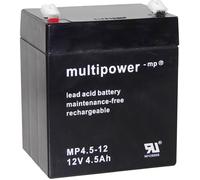 Batterie au plomb 12 V 4.5 Ah multipower PB-12-4,5-4,8 plomb (AGM) (l x H x P) 90 x 107 x 70 mm cosses plates 4,8 mm sans entretien, auto-décharge réduite