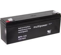 Batterie au plomb 12 V 4 Ah multipower MP4-12D plomb (AGM) (l x H x P) 195 x 76 x 47 mm cosses plates 4,8 mm sans entretien