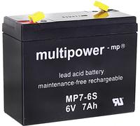 Batterie au plomb 6 V 7 Ah multipower MP7-6S plomb (AGM) (l x H x P) 116 x 99 x 50 mm cosses plates 4,8 mm sans entretien