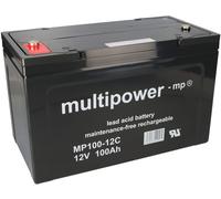 Batterie au plomb Multipower MP100-12I Pb 12 V / 100 Ah, résistante aux cycles, filetage intérieur M6