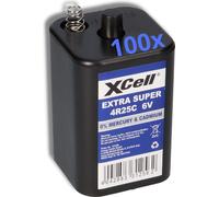 Batterie bloc XCell 4R25C, 6V, 9,5Ah, compatible avec les lampes de chantier, les voyants d'avertissement et les clôtures électriques