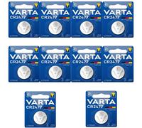 Batterie bouton lithium VARTA CR 2477, pour montres et télécommandes, 3V, quantité : 10
