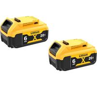 Batterie, capacité de 6 000 mAh, compatible avec divers outils électriques, lot de 2 batteries de 6 000 mAh