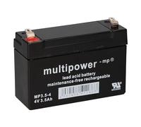 Batterie compatible avec phare à main MATA Halo 4 4 V 3,5 Ah AGM - Durable - Sans entretien - Fiable - Batterie de rechange - Batterie - Alimentation