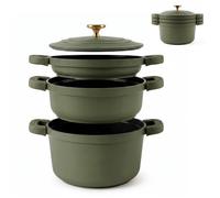 Batterie Cuisine Induction Empilable Antiadhésif Céramique sans PFOA 4 Pièces Briebe Totem 22 cm KB1208GRE