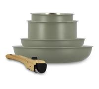 Batterie Cuisine Inox 18/10 Easynox 5 Pièces, Poêles Et Casseroles, Sans PFAS/PTFE, Antiadhésif, Induction, Lave-Vaisselle