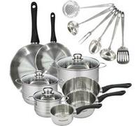 Batterie de 2 poêles 20/28 cm, 3 casseroles 12/16/20 cm, 3 faitouts 16/20/24 cm et 6 ustensiles Fackelmann Geneva