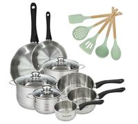 Batterie de 2 poêles 20/28 cm 3 faitouts 16/20/24 cm et 3 casseroles 12/16/20 cm et 5 ustensiles Fackelmann Geneva