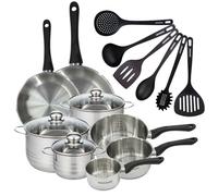 Batterie de 2 poêles 24/28 cm, 3 casseroles 12/16/20 cm, 3 faitouts 16/20/24 cm, 6 ustensiles Fackelmann Geneva