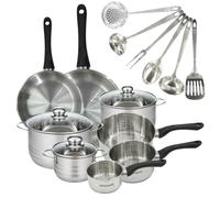 Batterie de 2 poêles 24/28 cm, 3 casseroles 12/16/20 cm, 3 faitouts 16/20/24 cm et 6 ustensiles Fackelmann Geneva