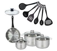 Batterie de cuisine 1 poêle 20 cm et couvercle, 3 faitouts 16/20/24 cm et 6 ustensiles de cuisine Fackelmann Geneva