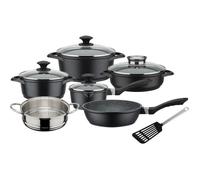 Batterie de cuisine 10 pcs - GSW - GOURMET GRANIT - Fonte d'aluminium - compatible Induction