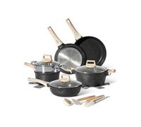 Batterie de cuisine 10 pièces avec cuiseur à vapeur Antiadhésif en Granit noir JL-30