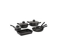 Batterie de cuisine 10 pièces Tous feux dont induction Noir Herzberg HG9016-BLK