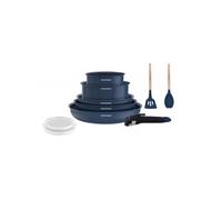 Arthur Martin Batterie de cuisine AM6455 10 pièces céramique poignée amovible Bleu
