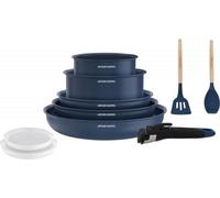 Batterie de cuisine 10 pièces poignée amovible Bleu Arthur Martin AM6455