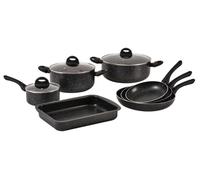 Batterie de cuisine 10 pièces Tous feux dont induction Noir Herzberg HG9016-BLK