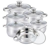 Batterie De Cuisine 12 Pièces En Acier Inoxydable Herzberg Hg1241-Ix