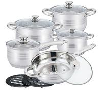 Batterie de Cuisine 12 Pièces en Acier Inoxydable Herzberg HG1242-IX