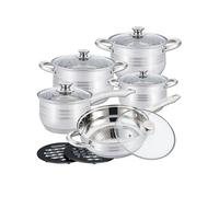 Herzberg – Batterie de cuisine HG1242-IX – 12 pièces en acier inoxydable