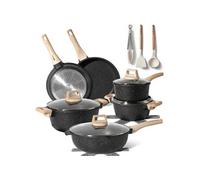 Just Perfecto Batterie de cuisine JL-788 15 pièces granit antiadhésive induction Beige