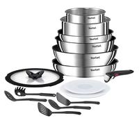 Batterie de cuisine 15 Pièces Empilables Aluminium Revêtement Anti-adhésif Tous Feux Dont Induction Poignée Amovible Ingenio Emotion G6 TEFAL