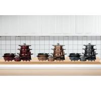 Batterie de cuisine 17 pièces avec revêtement marbré de Royalty Line : Rouge