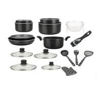Batterie de cuisine 17 pièces revêtement pierre Herzberg HG8055-BLK - induction, manche amovible