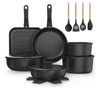 Batterie de cuisine 21 pièces, Ensemble de casseroles et poêles antiadhésifs,sans PFOA