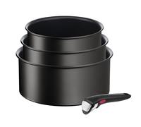 Batterie de cuisine 3 pièces Empilable Revêtement Anti-adhésif Tous Feux Dont Induction Poignée Amovible Ingenio Eco Resist TEFAL