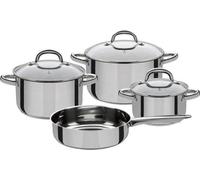 Batterie de Cuisine 4 Pièces GSW MONTREAL, 3 Marmites, 1 Poêle, Induction, Acier Inoxydable, 16 20 24 cm Marmites, 24 cm Poêle