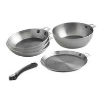Batterie de cuisine 5 pièces acier Minéral B et manche amovible De Buyer