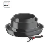 Tefal Ingenio Lot de 5 pièces, Poêles, Casseroles, Poignée amovible, Induction, Revêtement céramique antiadhésif, Eco-conçu, Compatible lave-vaisselle, Fabriqué en France, Renew L26190022