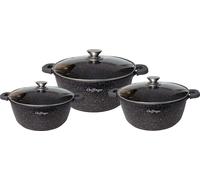 Batterie de cuisine 6 pcs casserole induction aluminium fonte poêle set de casseroles