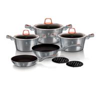 BerlingerHaus Batterie de cuisine Moonlight 10 pièces Induction Aluminium antiadhésif sans PFOA Gris