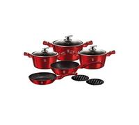 Batterie De Cuisine À Induction 10 Pièces Aluminium Antiadhésif Sans Pfoa, , Rouge, Berlinger Haus, Burgundy