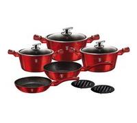 Batterie De Cuisine À Induction 10 Pièces Aluminium Antiadhésif Sans Pfoa, , Rouge, Berlinger Haus, Burgundy
