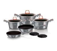 BerlingerHaus Batterie de cuisine Moonlight BH6020 10 pièces Aluminium antiadhésif sans PFOA Gris