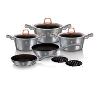 Berlinger Haus Moonlight Set de 10 casseroles à induction en aluminium anti-adhésif 3 casseroles 3 poêles à frire Gris