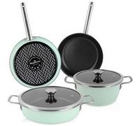 Batterie de Cuisine à Induction 6 Pièces Antiadhésif sans PFOA Design Vintage Magefesa Nordic Verde Vert Vert G