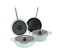 Magefesa Batterie de cuisine à induction 6 pièces – Antiadhésif sans PFOA – Vintage Nordic Verde
