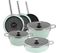 Batterie de Cuisine à Induction 9 Pièces Antiadhésif sans PFOA Design Vintage Magefesa Nordic Vert Vert G