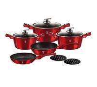 Batterie de cuisine à induction - BERLINGER HAUS - Burgundy Rouge - 10 pièces - Aluminium forgé - Antiadhésif 3 couches