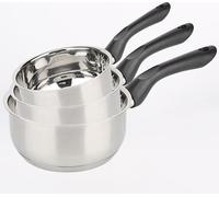 Batterie de Cuisine, Acier Inoxydable, 3 Pièces 16/18/20 cm, Tous Feux dont Induction, Baumalu, Gris