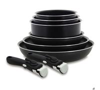 Batterie de cuisine amovible 8 pièces antiadhésives tous feux dont induction et lave-vaisselle - Lot de 3 poêles 20/24/28 cm