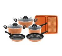 Batterie de cuisine anti-adhésive en cuivre 9 pièces Herzberg HG04838-COP