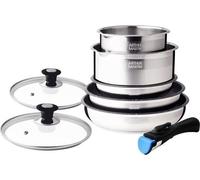 Batterie de Cuisine Arthur Martin AM2493, 8 Pièces, Acier Inoxydable, Poignée Amovible, Tous Feux dont Induction