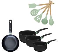 Batterie de cuisine avec 1 poêle 24 cm et 3 casseroles 16/18/20 cm et 5 ustensiles de cuisine Fackelmann Brandao Océan
