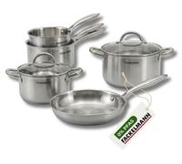 Batterie de cuisine avec 1 poêle de cuisson 20 cm 2 casseroles 14/18 cm et 2 faitouts 20/24 cm sans PFAS Fackelmann Vita3
