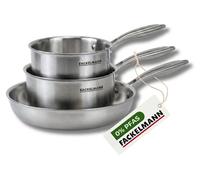 Batterie de cuisine avec 1 poêle de cuisson 28 cm et 2 casseroles 14/18 cm en inox sans PFAS Fackelmann Vita3